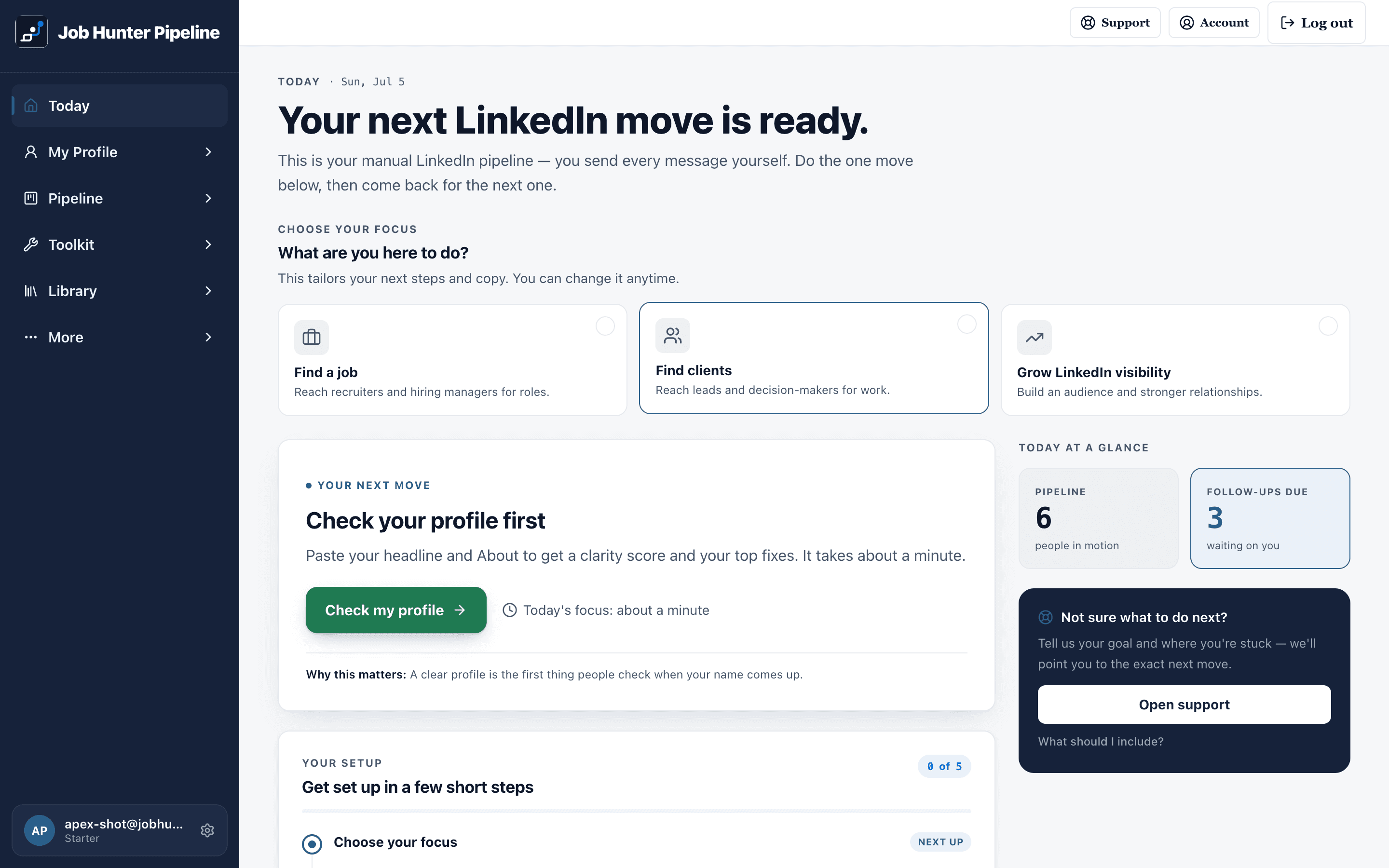 Today: your daily move, shown the moment you log in
